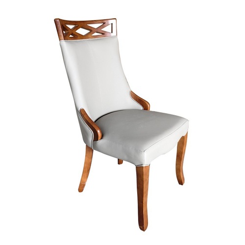 木之里实木餐椅家用现代皮革简约椅子网红餐厅凳子靠背椅洽谈椅