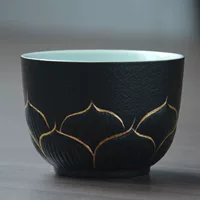 苍岚 [陶瓷复古家用茶杯高档描金菩提莲花个人品茗杯主人杯功夫茶具]