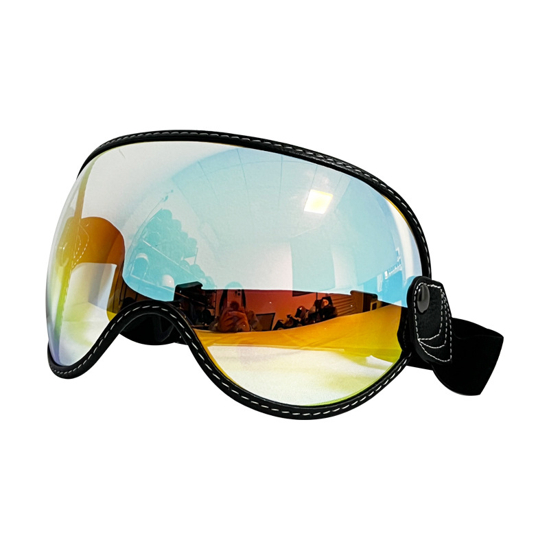 ヘルメット泡鏡日焼け止めヘルメット汎用レンズ全ヘルメット3/4レトロ耐衝撃防風砂ストラップゴーグル