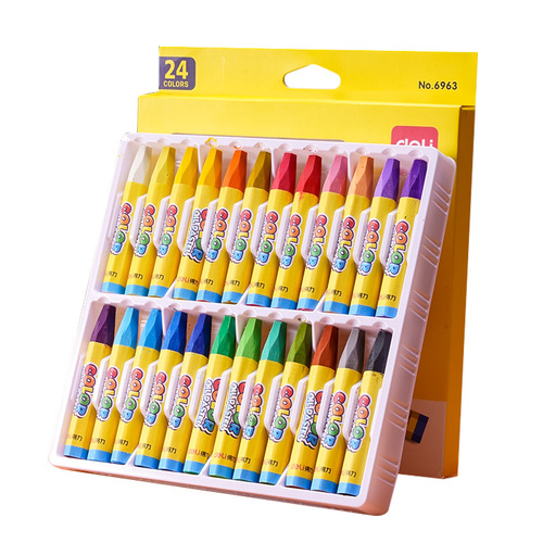 Deli Crayon Oil Pastels: Child-Safe 12/24/36-Color Sets – Perfect for Elementary School Students to Create Vibrant Hand-Colored Artwork
