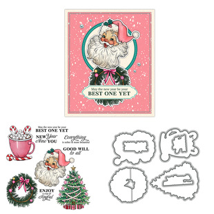 Original Design Christmas Element Silicone Transparent Seal Embossed Carbon Steel Knife Mold Handbook Decorative Seal Stamp Wholesale