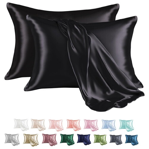 Cross-border simulated silk satin pillowcase—Amazon pillowcase, foreign trade satin pillowcase, solid color—Walmart