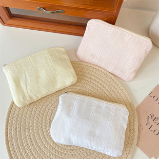 55152 New Style Rhombic Vertical Pattern Cosmetic Bag Large Capacity Skin Care Storage Bag Travel Coin Purse Sundries Storage