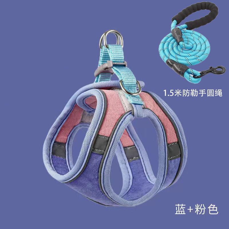 猫咪牵引绳可爱背心式胸背防挣脱幼猫魔术贴安全扣反光宠物遛猫绳|undefined