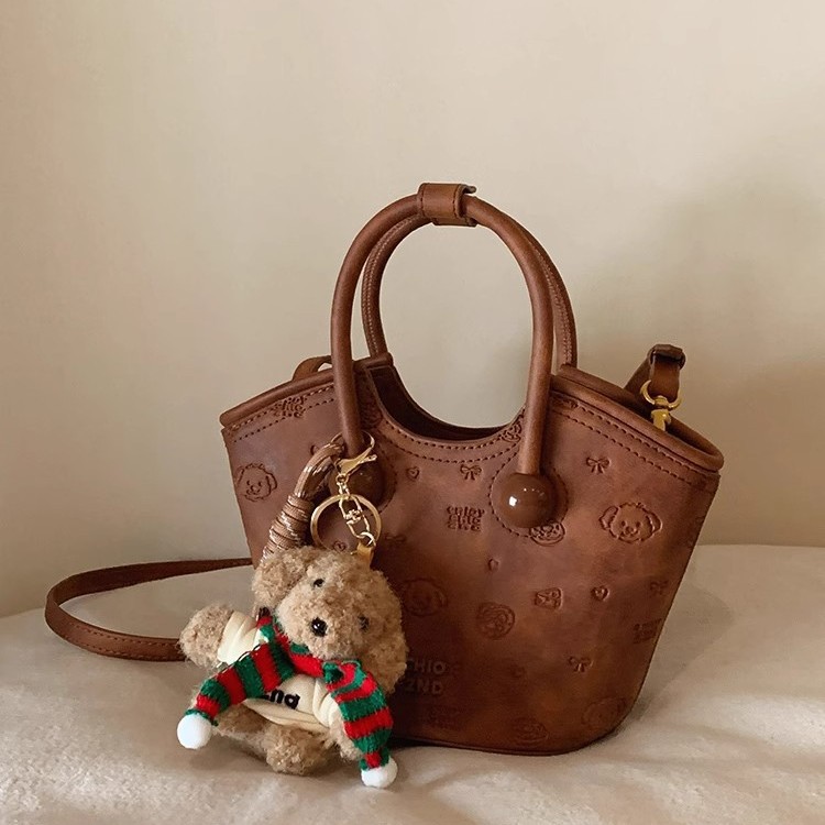 Viento del Sur chio2nd pan cachorro cabaña navideña tote bolso bolso femenino otoño e invierno retro bolso de mano