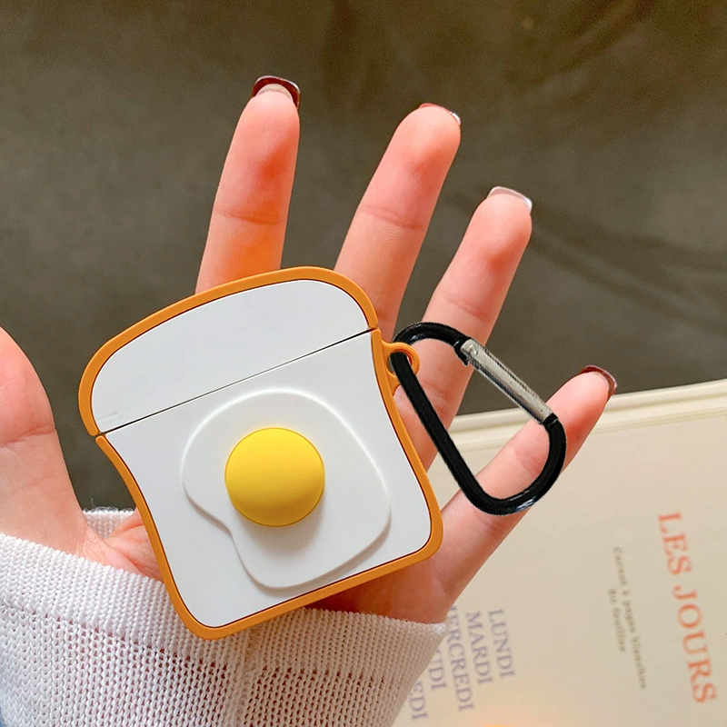 Защитный силиконовый чехол для Apple AirPods / AirPods Pro, дизайны в мультяшном стиле с карабином, милый