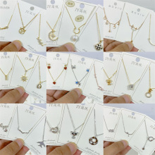 韩国时尚轻奢S925通体纯银项链微镶款精致简约水滴锁骨链银饰批发