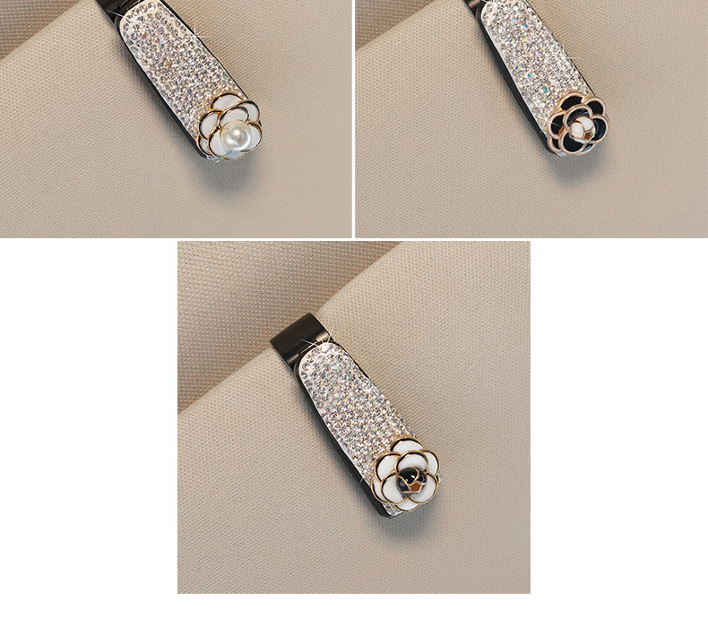 Car Glasses Clip Multifunctional Car Sunglasses Holder Car Eye Box Cute Diamond-encrusted Women's Car Sun Visor Clip