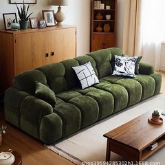 宫御猫眼沙发法式复古风雪尼尔墨绿色绒布艺客厅中古直排小户型