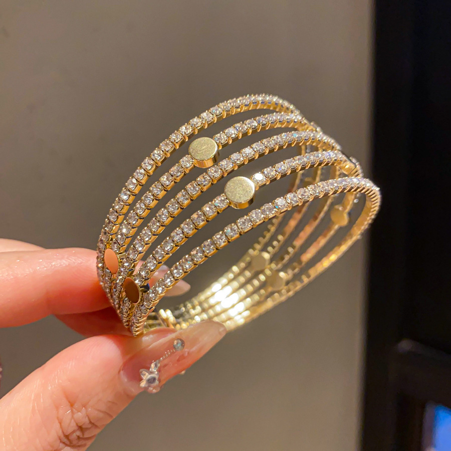 1# Open Bracelet-Gold-Round