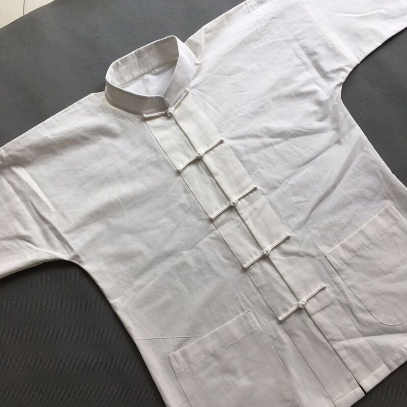 Tang Suit Men's Chinese Style Clothing Traditional Costume Hanfu Base Shirt Meditation Tea Suit Middle-aged and Elderly Shirt