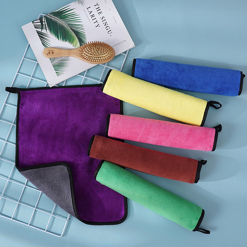 Coral velvet double-sided car wash towel, thick large size, water-absorbent and non-shedding, multi-functional cleaning cloth, wholesale car washing towel