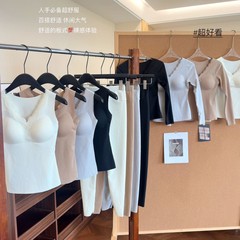 2518保暖原创新款羊绒蚕丝背心内衣女加厚加绒内穿打底套装文胸罩