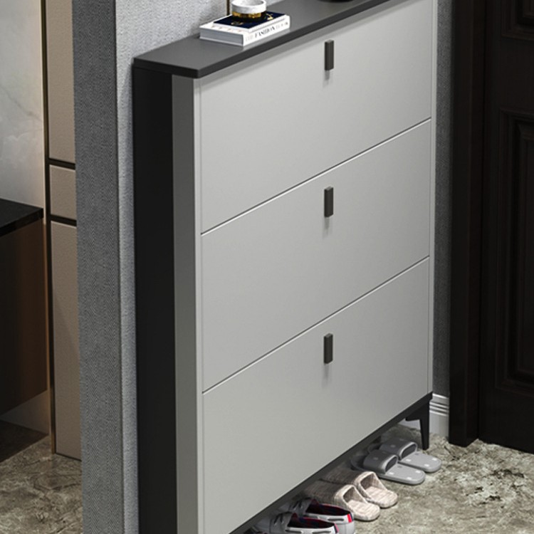 Zapatero abatible moderno de entrada, estilo de lujo simple, a prueba de polvo, venta al por mayor