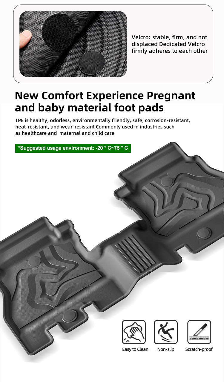 Suitable for 18-24 Jeep Wrangler Car Floor Mats, Fully Environmentally Friendly Tpe Floor Mats, Trunk Mats