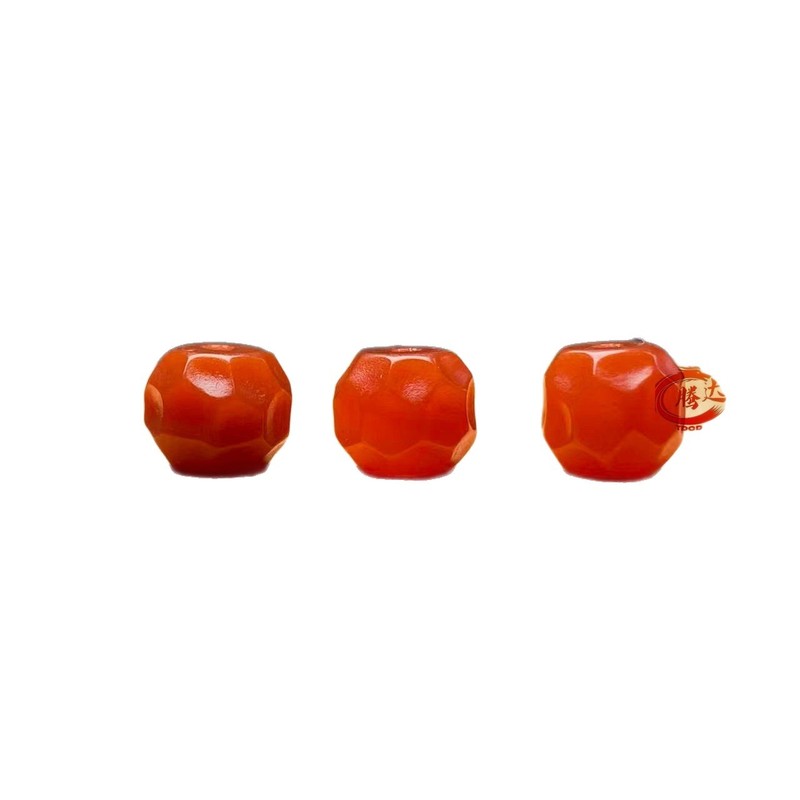 南红色玛瑙无相老型散珠桶珠饰品隔珠单颗金刚菩提文玩diy手串批|undefined