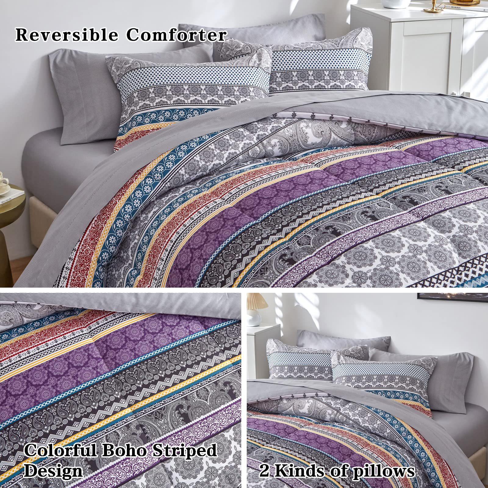 Purple Stripes Queen-7pieces-0