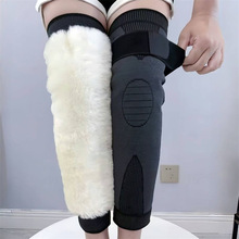 批发松紧 绑带加长款 羊皮毛一体护膝保暖加厚防风 羊毛护膝