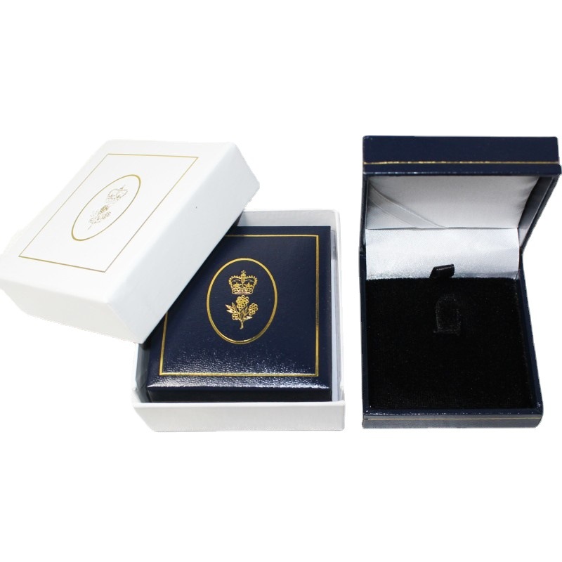 东莞厂家直销小巧精美PU皮礼品双面币圆币盒证章奖章盒包装盒礼盒