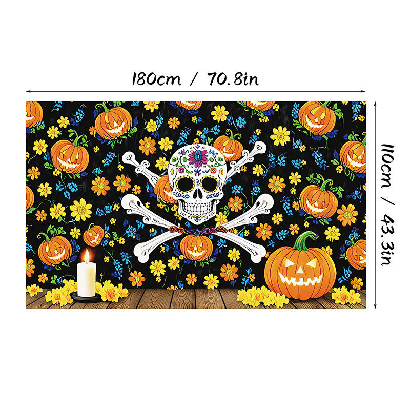 クロスボーダーアマゾンホームプリントハロウィン背景布高精細印刷雰囲気装飾背景布ポリエステル|undefined