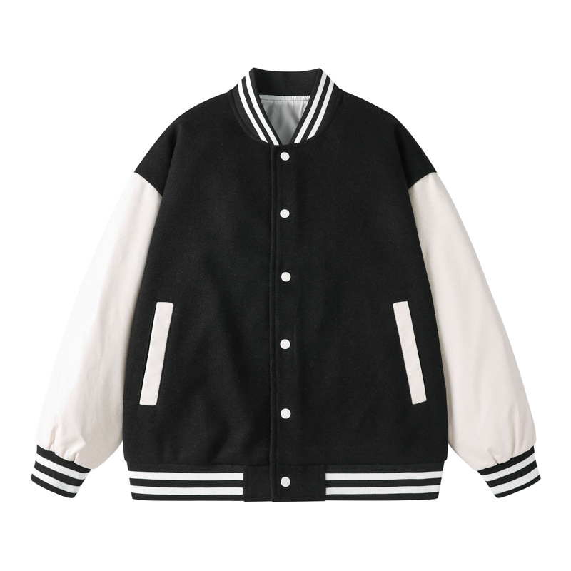 Chaqueta de bomber estadounidense transfronteriza de alta gama chaqueta casual jacket otoño e invierno manga PU marca de moda chaqueta de uniforme de béisbol personalización masculina image 13
