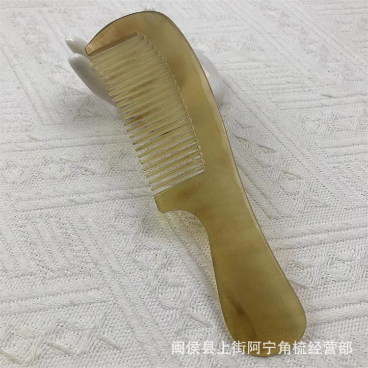 Horn Comb 15cm Handle Comb with Round Teeth and Gua Sha Tool for Hair Care specifications