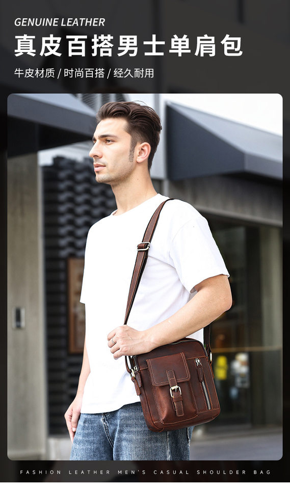 Túi đeo chéo nam da thật da ngựa điên phong cách retro, túi đeo vai đựng vừa máy tính bảng 8 inch — 1323 màu nâu, 1323cà phê, 6097 cà phê đen, 6097 màu nâu chi tiết 112