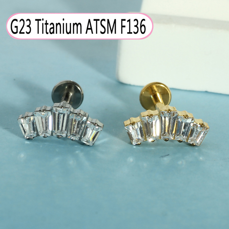 Hot Selling Titanium Alloy Star Zircon Tongue Lip Nail Jewelry for Women Light Luxury Piercing detail image 13