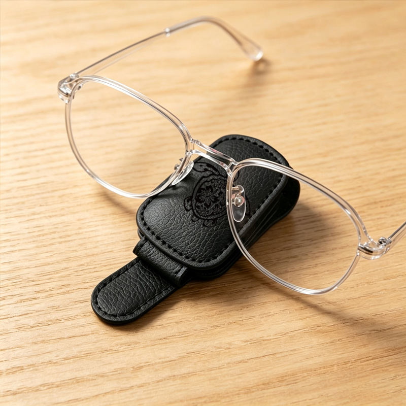 Black cross-border best-selling sunglasses holder, creative car sun visor storage turtle-shaped glasses clip