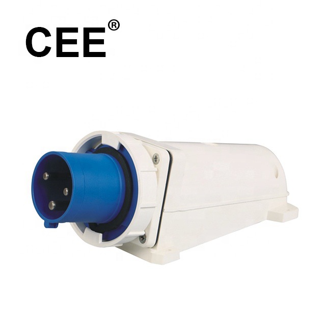 CEE-5332/5432墙壁式工业插头63A 125A 220-250V IP67 蓝色 CE