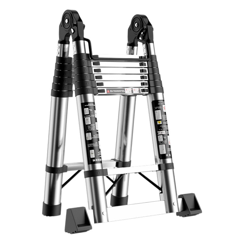 Jianzhicheng escalera telescópica de acero inoxidable multifuncional escalera de espiga del hogar escalera plegable portátil escalera de bambú escalera de elevación