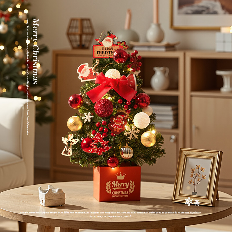 Mini árbol de Navidad árbol de Navidad paquete de árbol de Navidad pequeño cifrado artificial nuevo decoración de escritorio