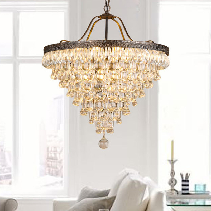 Hot selling cross-border Amazon American grape crystal chandelier country round retro Chandelier Bar restaurant lamps