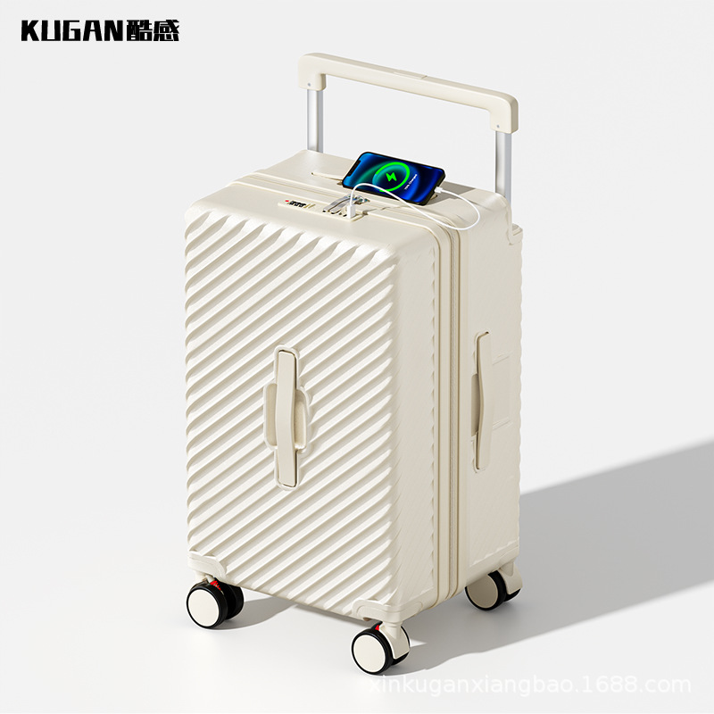 Maleta de varilla de tracción ancha para mujer, gran capacidad, cinco ruedas, caja de contraseña de viaje de alto valor, caja de cuero para hombre, gruesa, fuerte y duradera