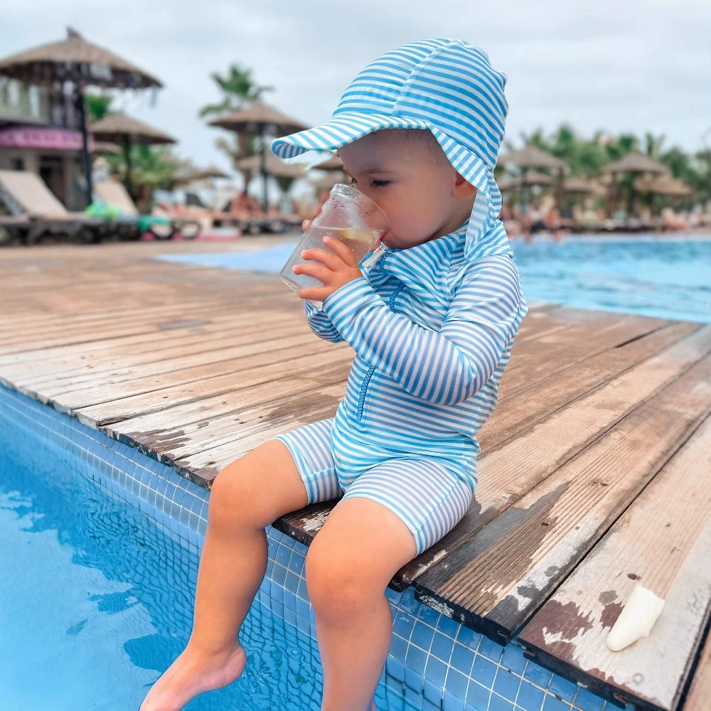 Внешняя торговля детский купальник быстротушащая ткань с длинными рукавами шорты шапка 2 комплекта
