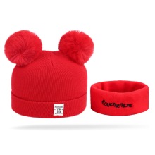 婴儿帽子秋冬季保暖男女宝宝胎帽婴幼儿初生新生儿毛线帽子围脖