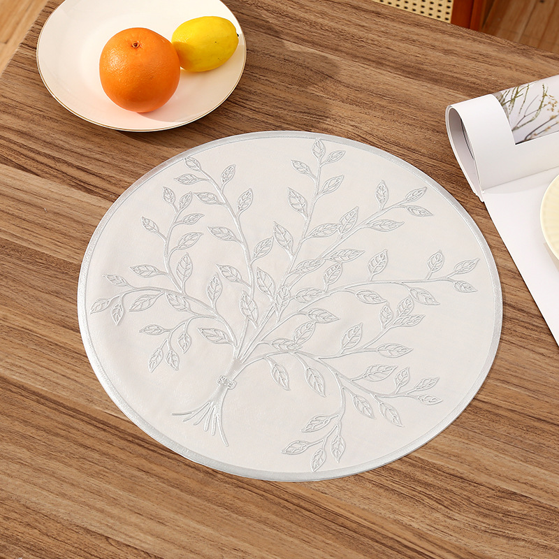 Resistente a quemaduras aislamiento térmico PVC cojín de tazas de agua redondo creativo gran árbol cojín de tazas antideslizante cojín de tazas de alta temperatura en stock