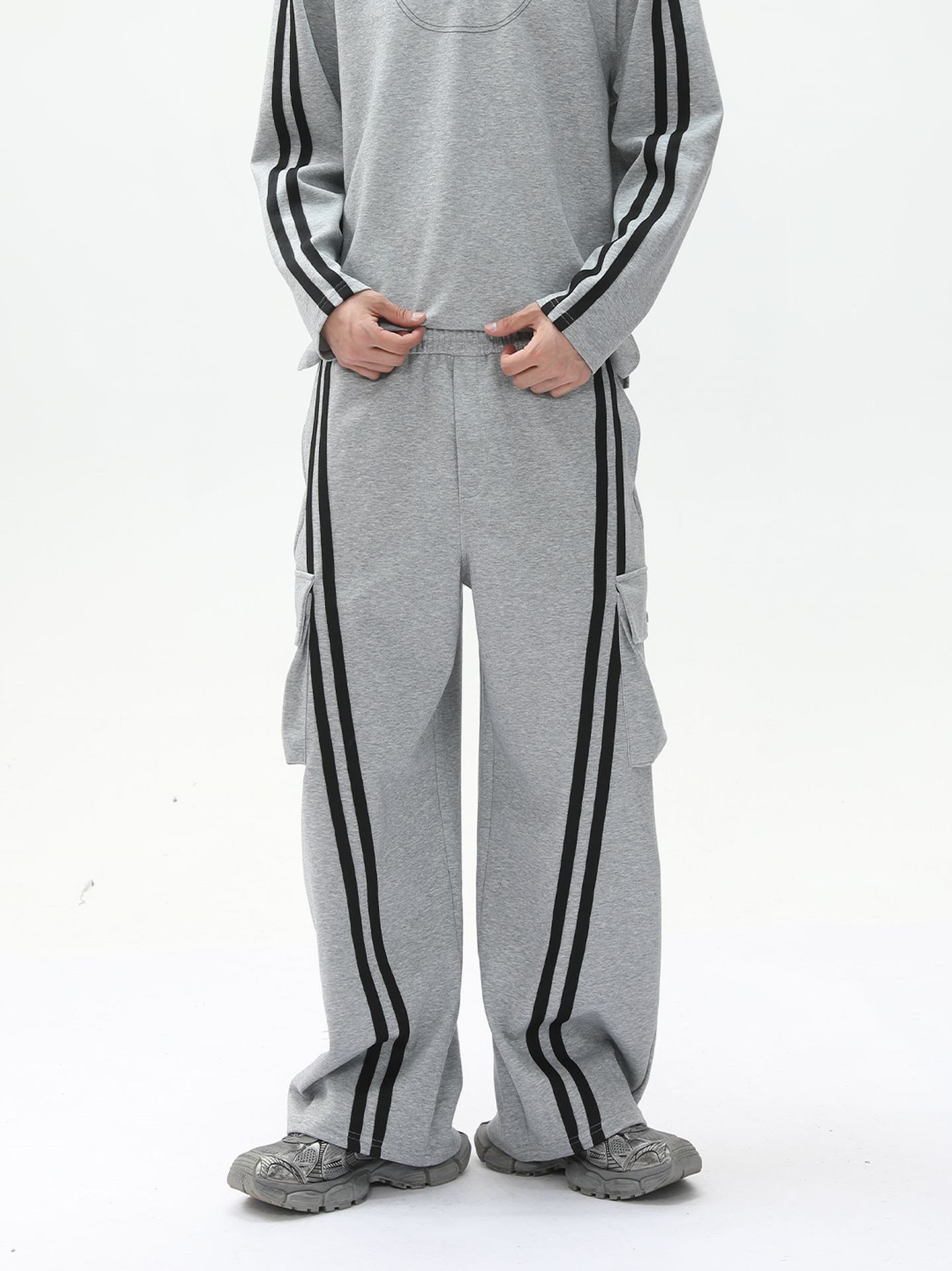 MTLCLOTHES Hombres| American College Retro Stripes Polo Shirt Sleeve Sets