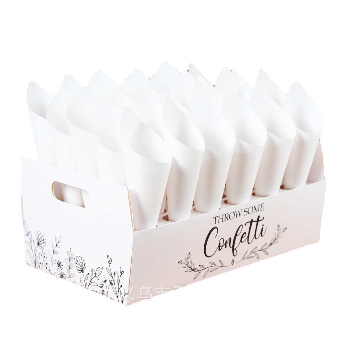 30 agujeros 20 agujeros confetti bandeja de bodas cónica caja de soporte cónico bandeja de bodas