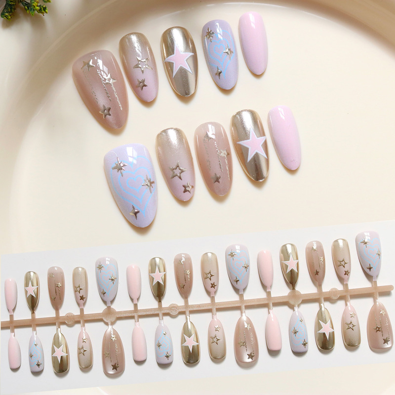 New Autumn and Winter Pink Wearable Nails Special Pre-Made Nail Patches High-End Elegant Whitening Nail Patches Factory Wholesale