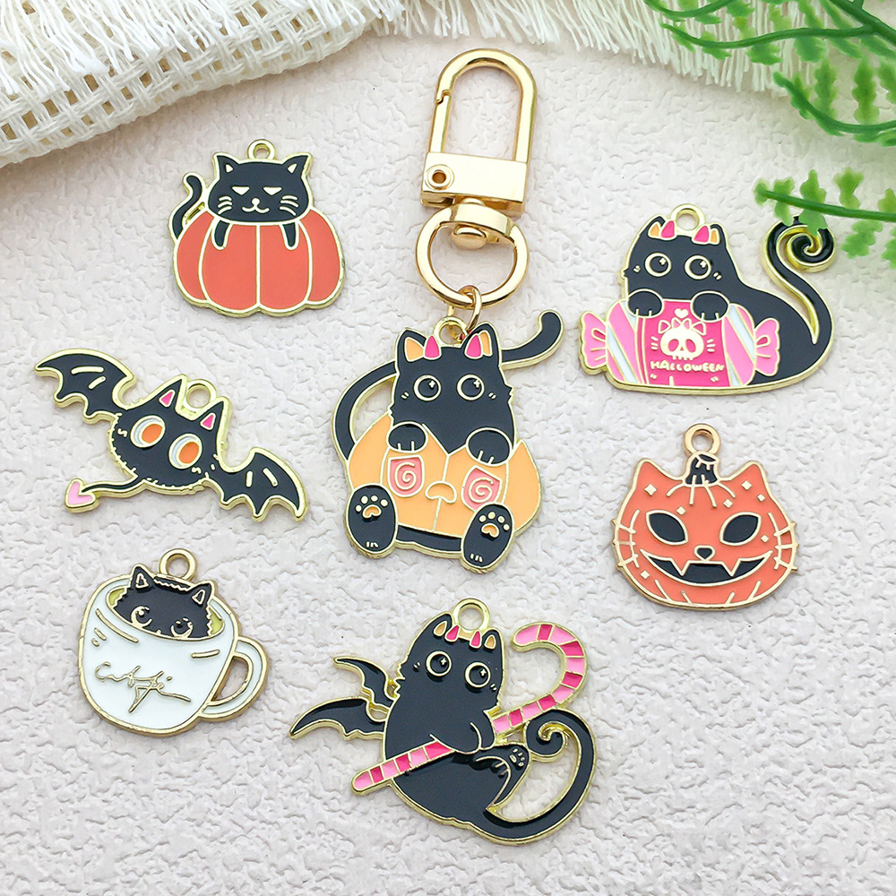 5g Weight Pendant Jewelry Making Type 16*24mm, 20*20mm, 20 * 21mm Jewelry Making Size DIY Jewelry Accessories Classification 1 Piece Quantity Alloy Material Halloween Festival Pumpkin, Cat, Bat Pattern Enamel Design Cartoon Style, Cute Style 1 Piece 16*24mm 20*20mm 20 * 21mm Alloy Pumpkin Cat Bat Pendant 9