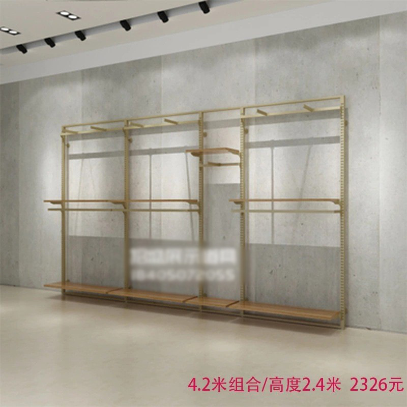 Tienda de ropa de alta gama soporte de exhibición estante de los hombres vitrina de piso negocio casual hombres tienda de ropa colgando estante