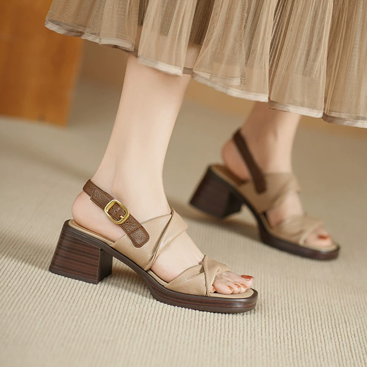 Fashionable design summer sandals with a strap