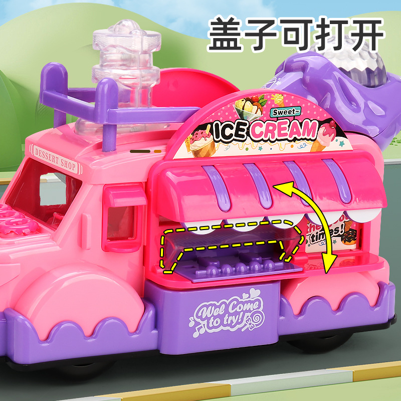 Diversión eléctrica swing caramelo helado coche universal caminando música luz juguete de los niños casa chica regalo