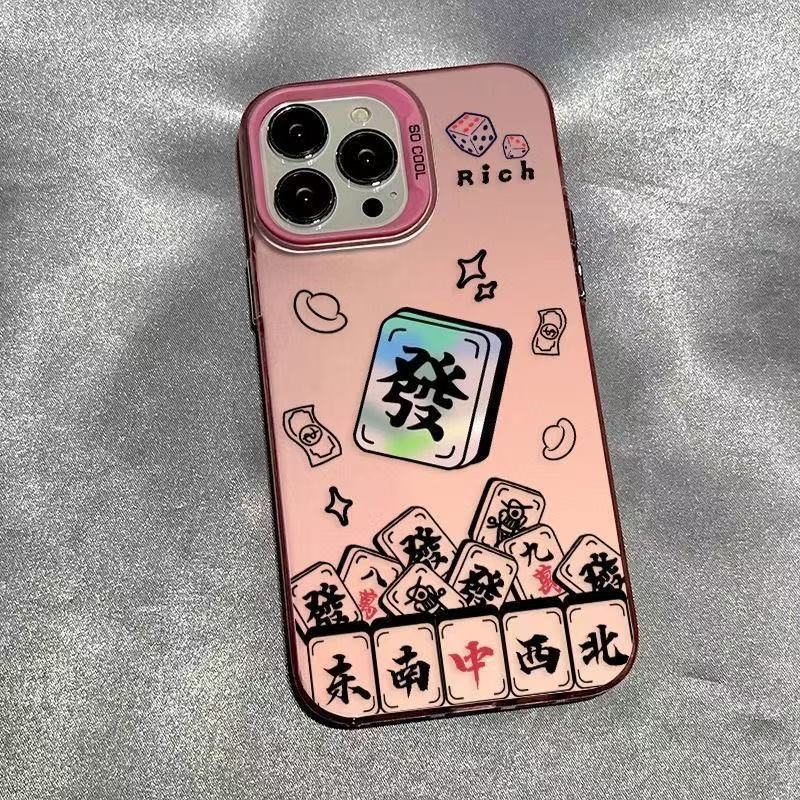 Fa Cai Mahjong para iPhone 16 funda para teléfono móvil Apple 15promax/14 anti-caída 13pro12 nuevo 11xr