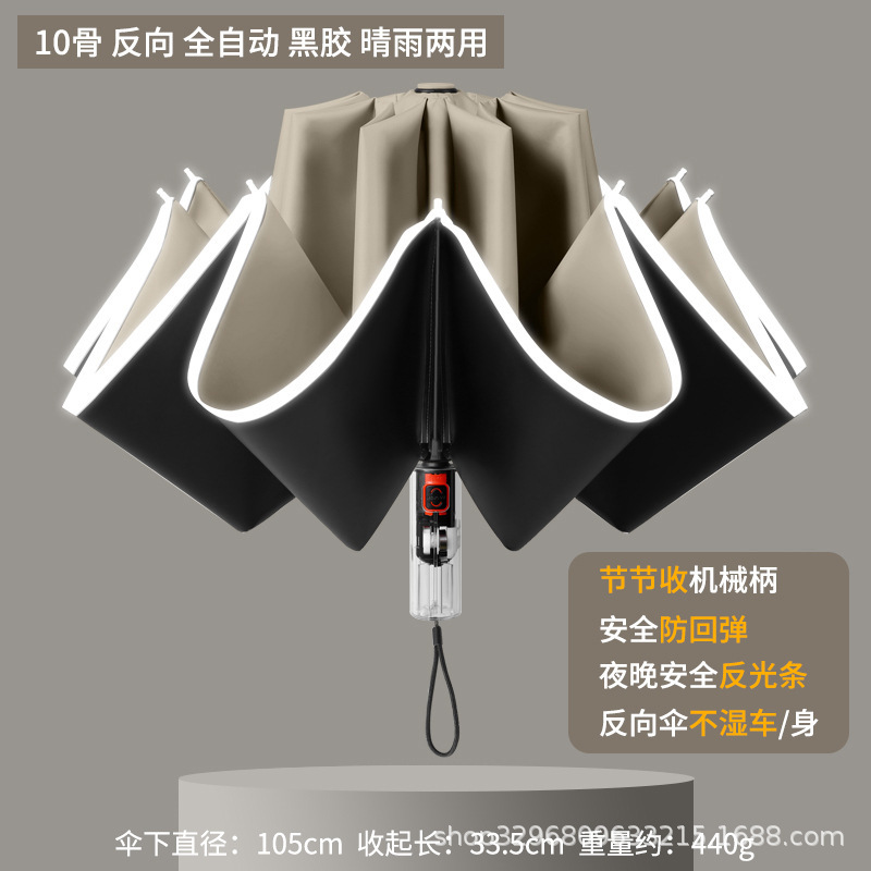环扣男士加大号加厚加固全自动黑胶折叠两用晴雨伞女遮阳伞太阳伞|undefined