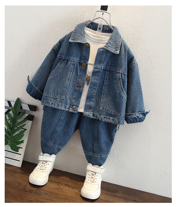 Jungen denim set für frühling herbst 2024, neue cool explosive straße zwei-stück set, kleine und mittlere westlichen stil_voghion.com