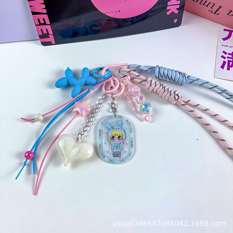 Miu Series Bag Hanging Camera Keychain Anti-Lost Wrist Strap Rope Water Cup Woven Lanyard 2025 New Pendant