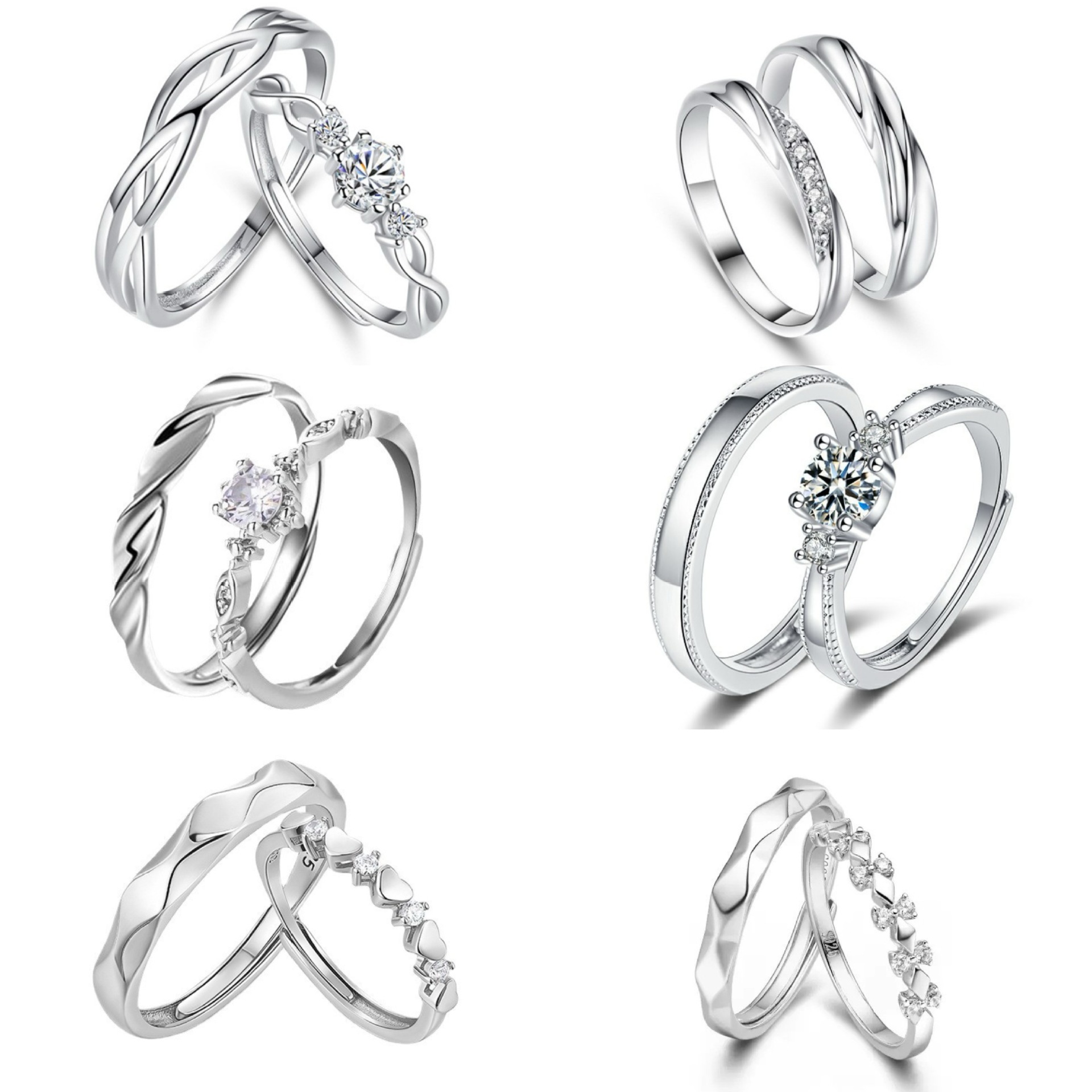 All-match Couple's Ring Simple Fashion High-end Four-claw Ring Niche Design Proposal Engagement Fate Finger Ring