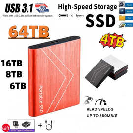 跨境爆品移动固态硬盘1T2TB 便携固态U盘批发扩容升级8TB移动硬盘